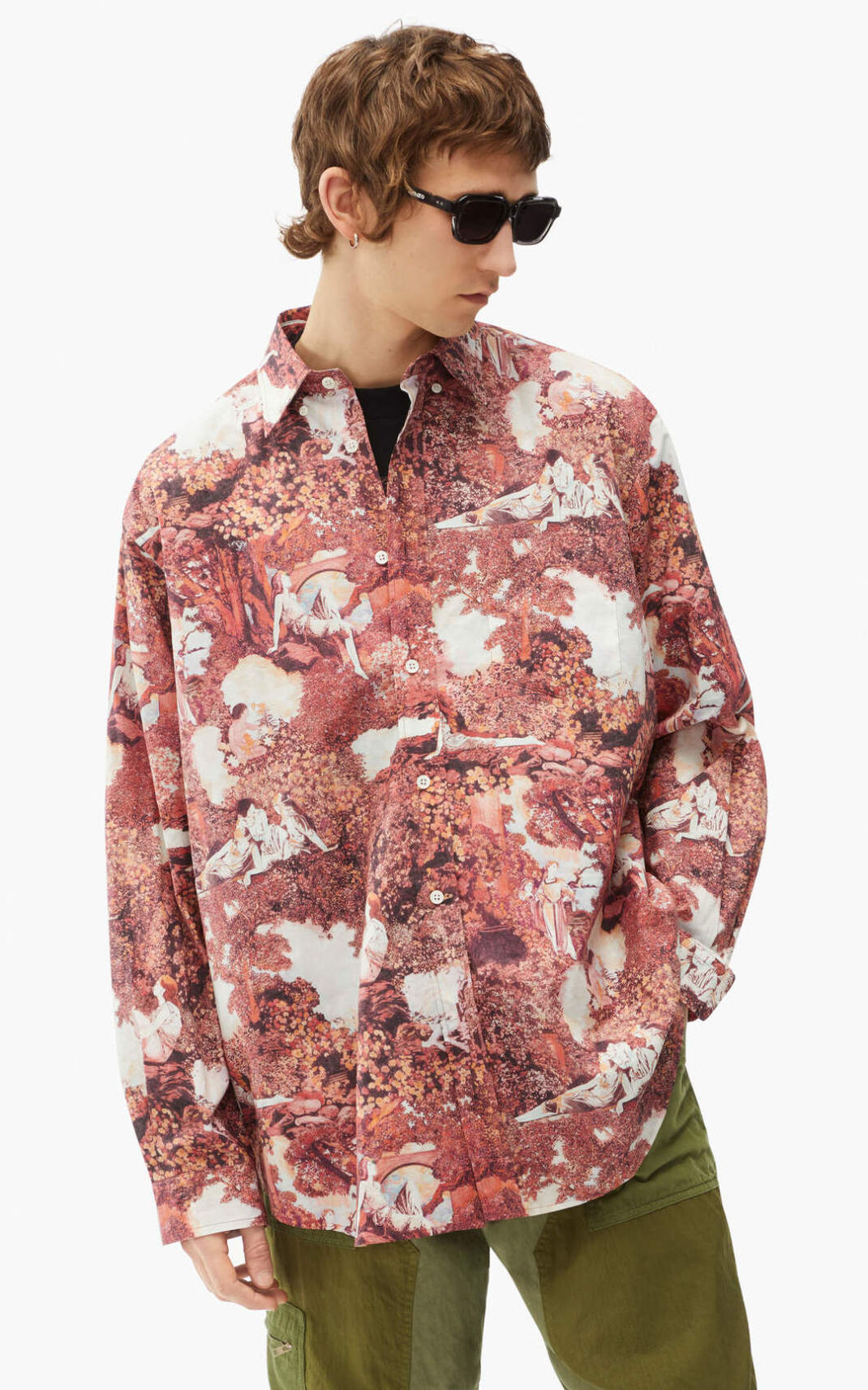 Kenzo Dreamers casual Camisa Hombre Rosas Oscuro | 4568793-TR